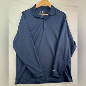 NIKE Golf Long Sleeve Dri-FIT Stretch Tech Polo in Navy Men’s XL EUC